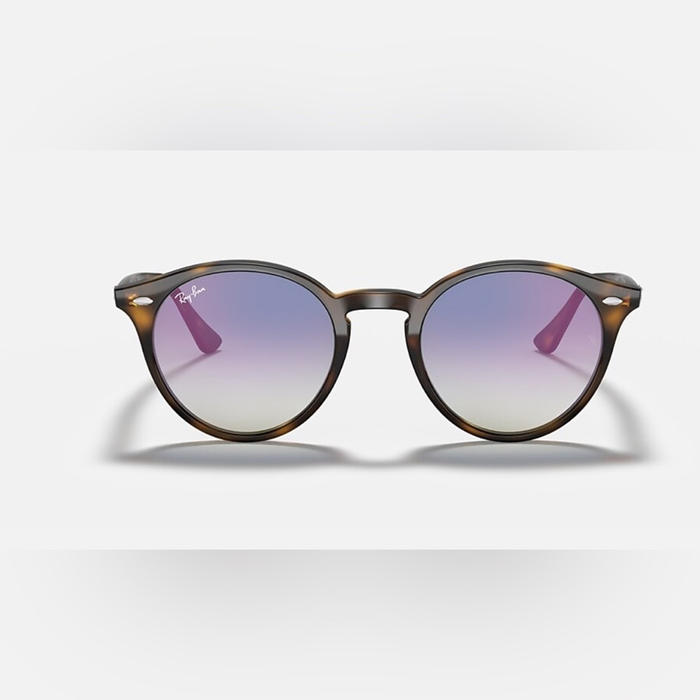 Ray-Ban Tortoise Frame Sunglasses with Purple Gradient Lenses
